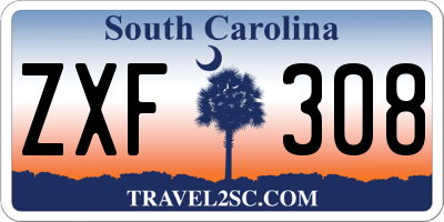 SC license plate ZXF308