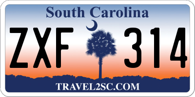 SC license plate ZXF314