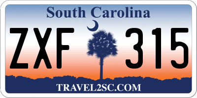 SC license plate ZXF315