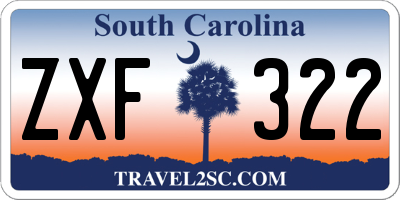 SC license plate ZXF322