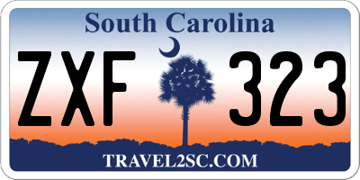 SC license plate ZXF323