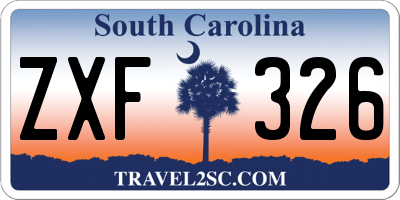 SC license plate ZXF326