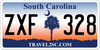 SC license plate ZXF328
