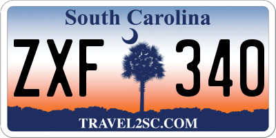 SC license plate ZXF340