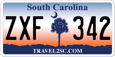 SC license plate ZXF342