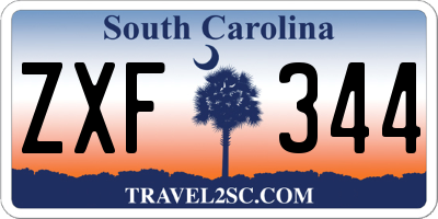 SC license plate ZXF344