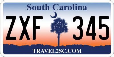SC license plate ZXF345