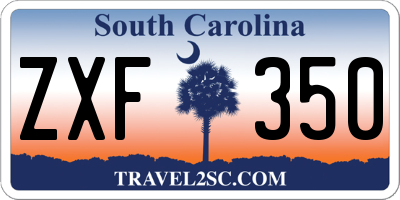 SC license plate ZXF350