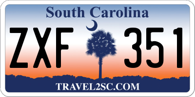 SC license plate ZXF351