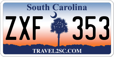 SC license plate ZXF353