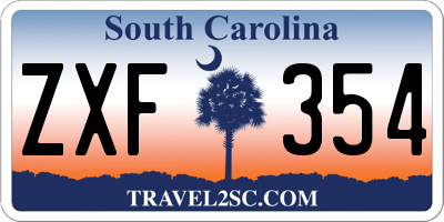 SC license plate ZXF354