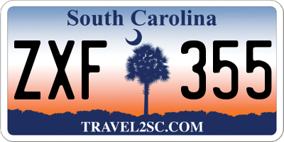 SC license plate ZXF355