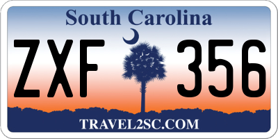 SC license plate ZXF356