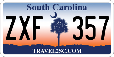 SC license plate ZXF357