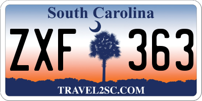 SC license plate ZXF363