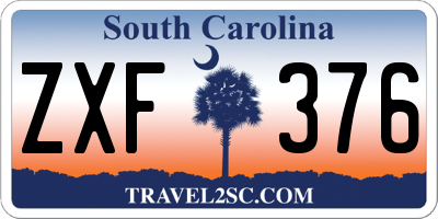 SC license plate ZXF376