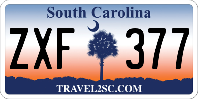 SC license plate ZXF377