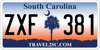 SC license plate ZXF381
