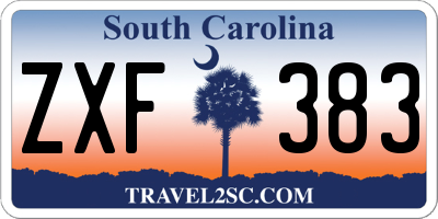 SC license plate ZXF383