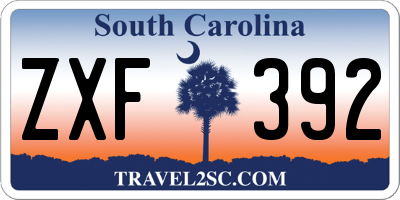 SC license plate ZXF392