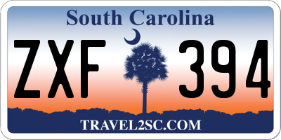 SC license plate ZXF394