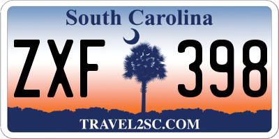 SC license plate ZXF398