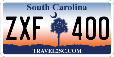 SC license plate ZXF400