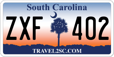 SC license plate ZXF402