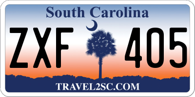 SC license plate ZXF405