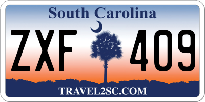SC license plate ZXF409