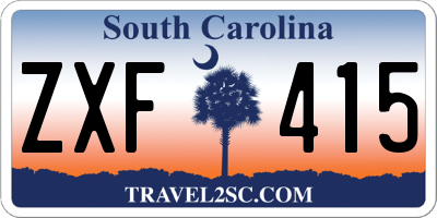 SC license plate ZXF415