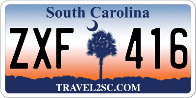 SC license plate ZXF416
