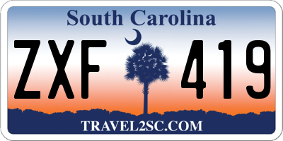 SC license plate ZXF419
