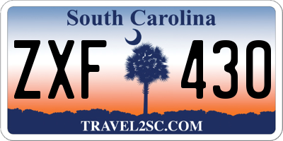 SC license plate ZXF430