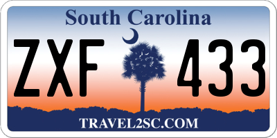 SC license plate ZXF433
