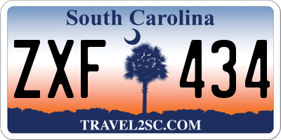 SC license plate ZXF434