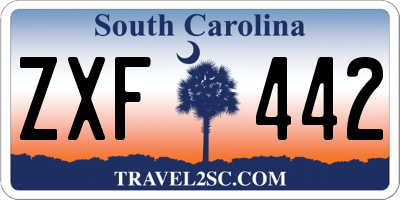 SC license plate ZXF442