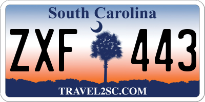 SC license plate ZXF443