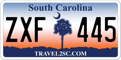 SC license plate ZXF445