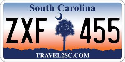 SC license plate ZXF455