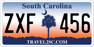 SC license plate ZXF456