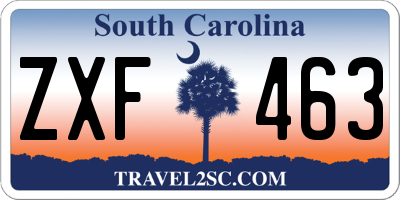 SC license plate ZXF463