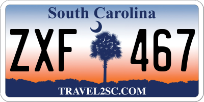 SC license plate ZXF467