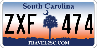SC license plate ZXF474