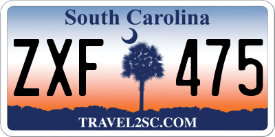 SC license plate ZXF475