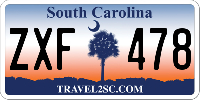 SC license plate ZXF478