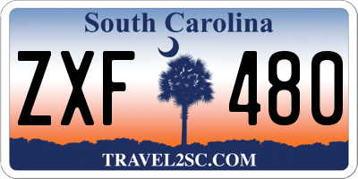 SC license plate ZXF480