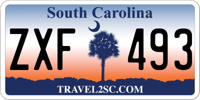 SC license plate ZXF493