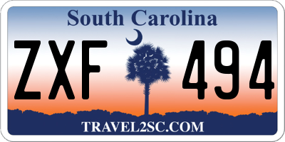 SC license plate ZXF494