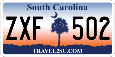 SC license plate ZXF502